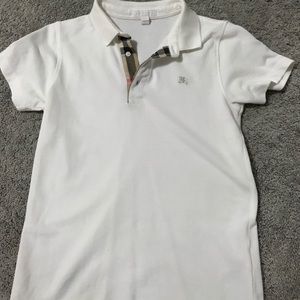 Boys White Burberry polo size 12 y